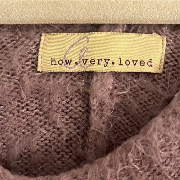 Purple Fuzzy V neck Sweater - Picture 3 of 5